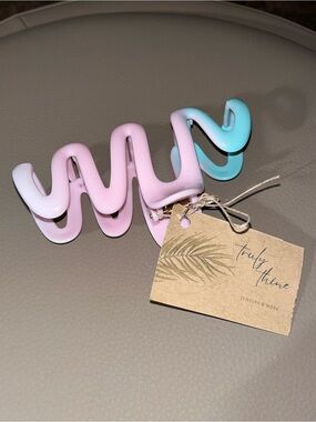 Pink and Aqua Spiral Hair Claw